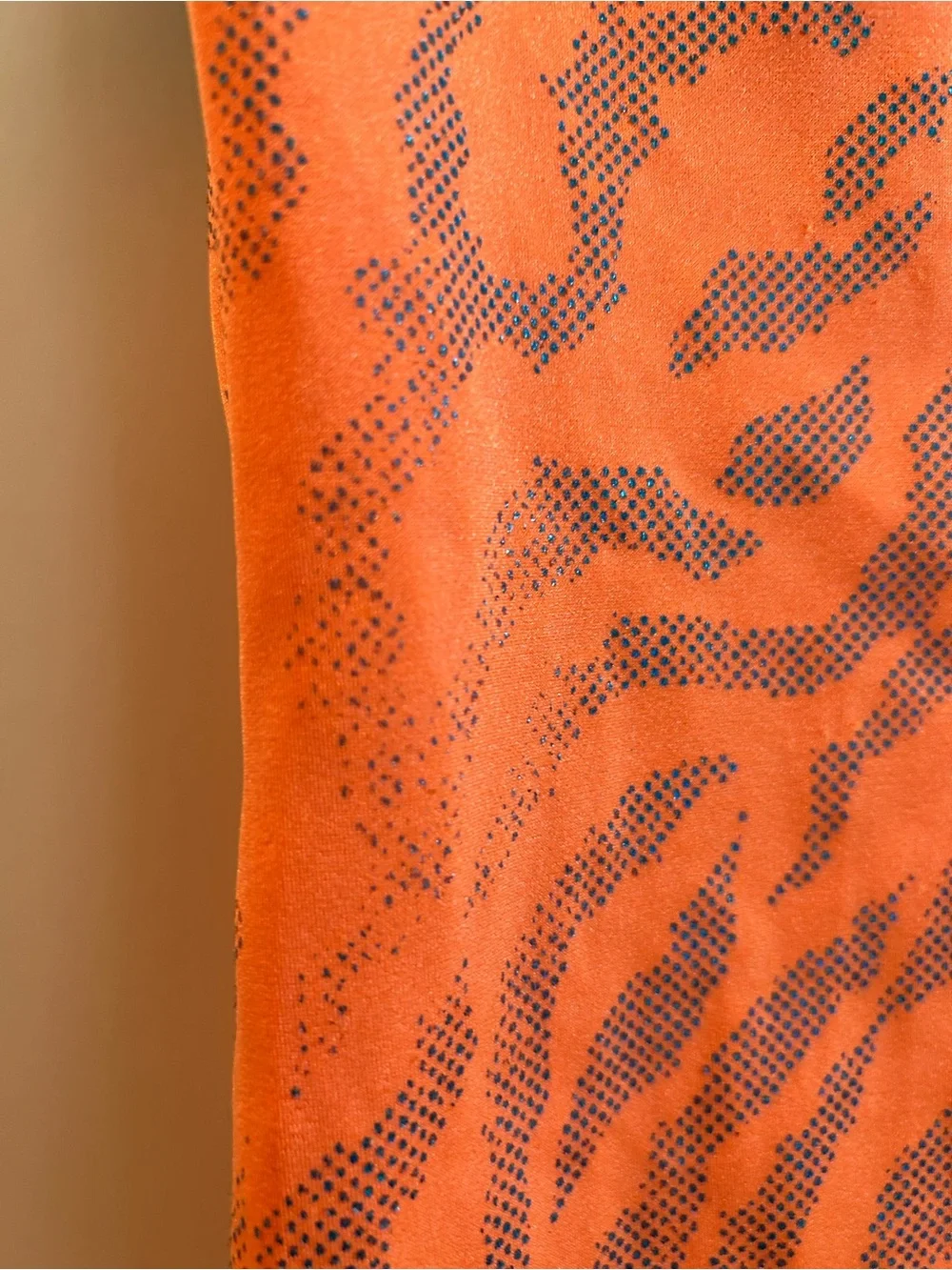 GK Elite Orange & Royal Blue Tiger Print Leotard - CM Child’s Medium
